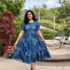 Anisha Blue Dola Silk Frock