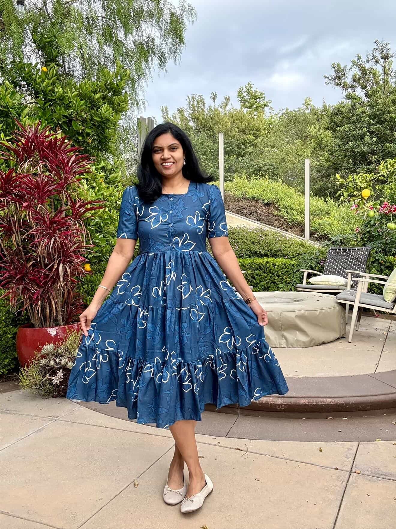 Anisha Blue Dola Silk Frock