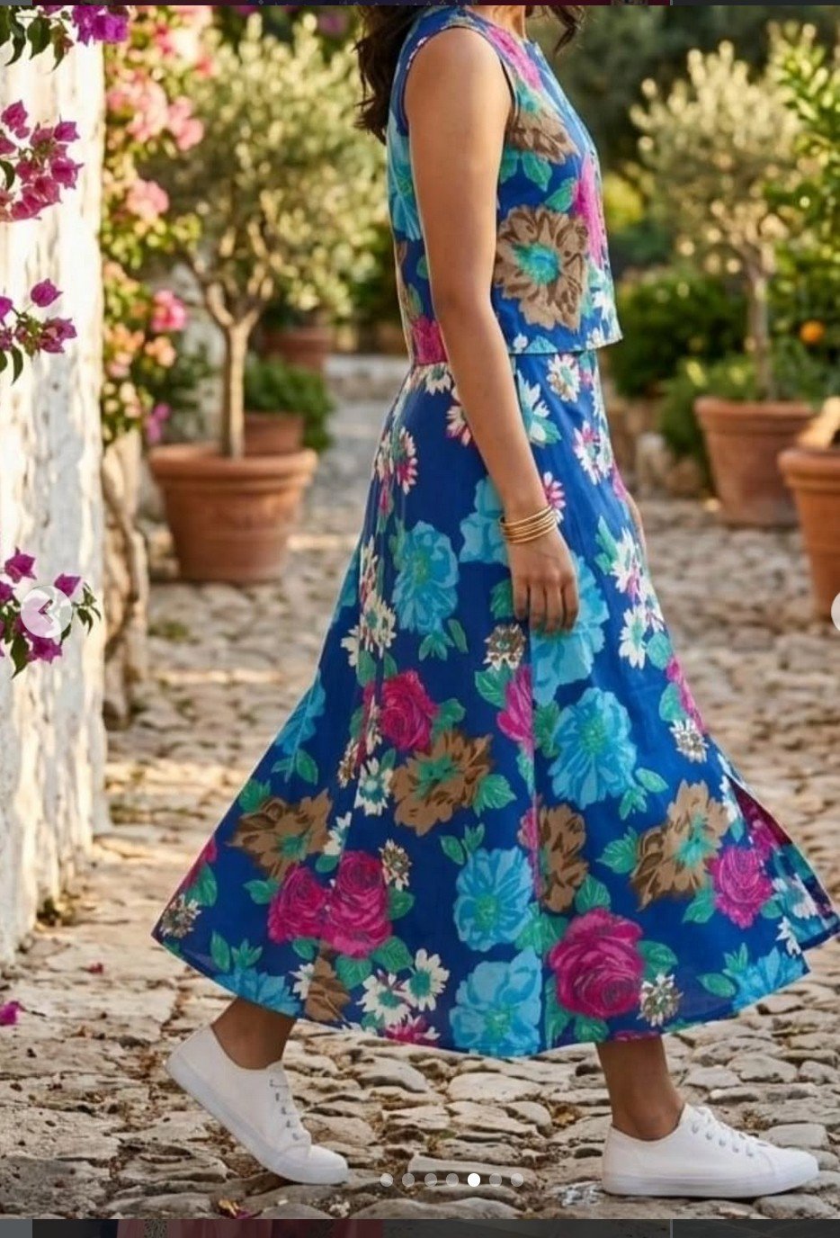 Blue Floral Skirt