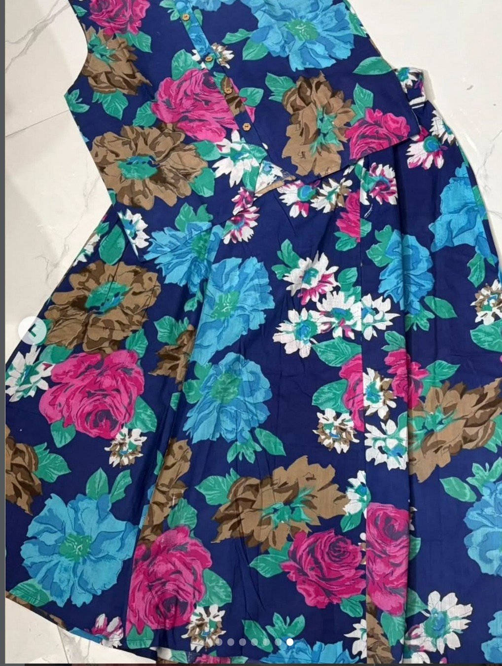 Blue Floral Skirt - Image 2