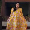 Yellow Floral Cotton Frock