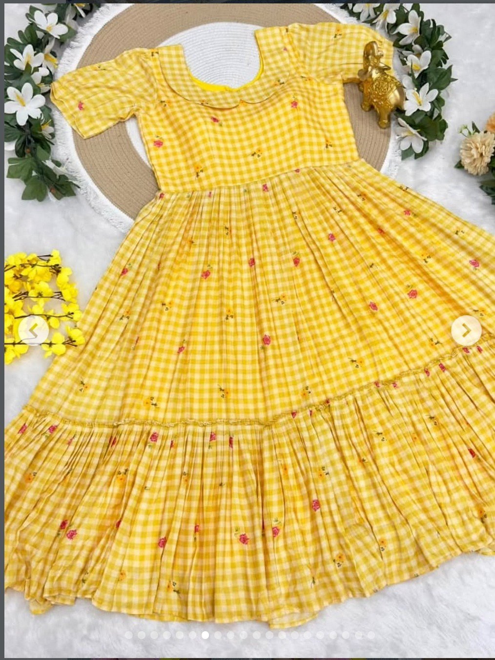 Yellow Mul-Chanderi Frock