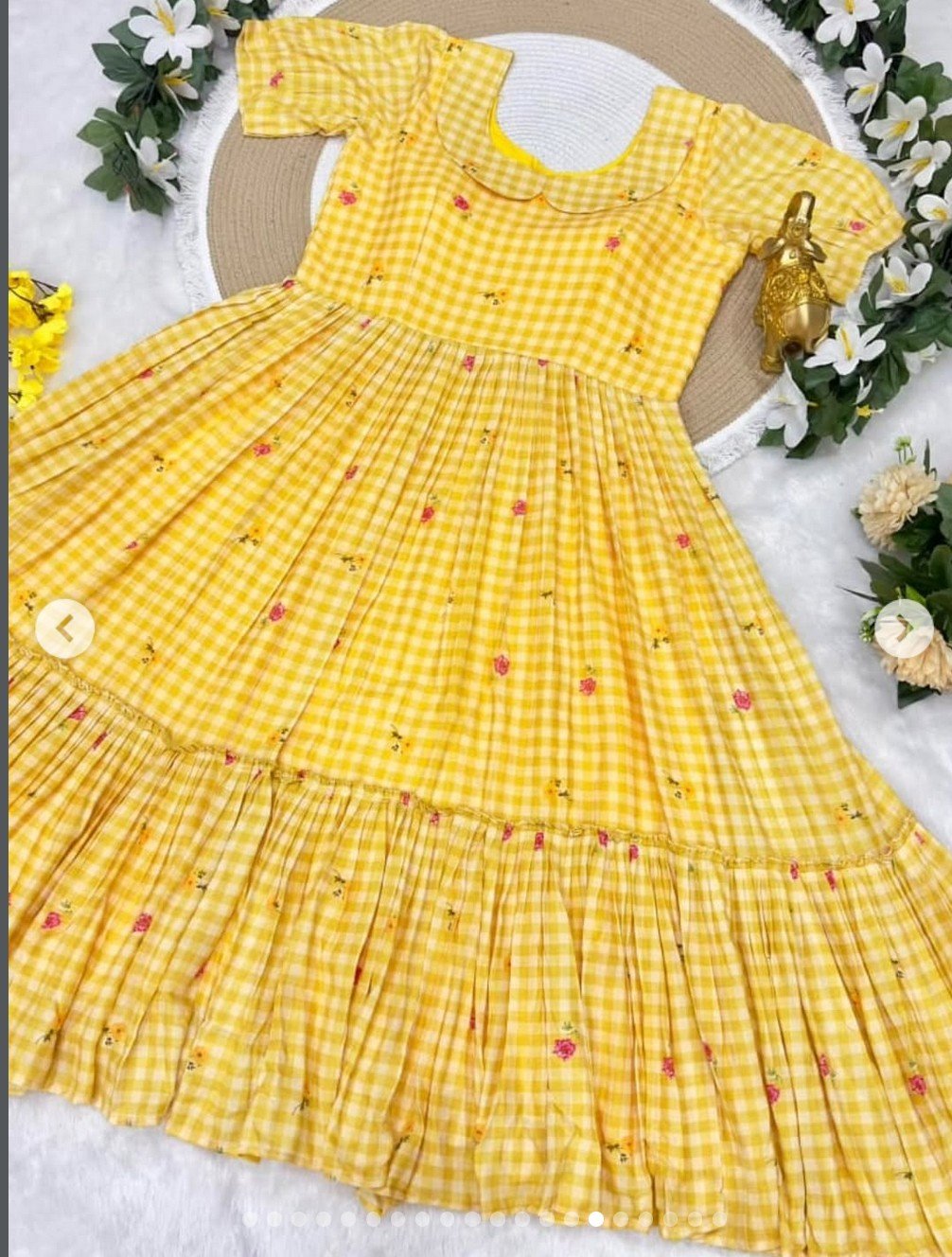 Yellow Mul-Chanderi Frock - Image 2