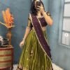 Green Fully Stitched Kanjivaram silk Maggam Work Lehanga