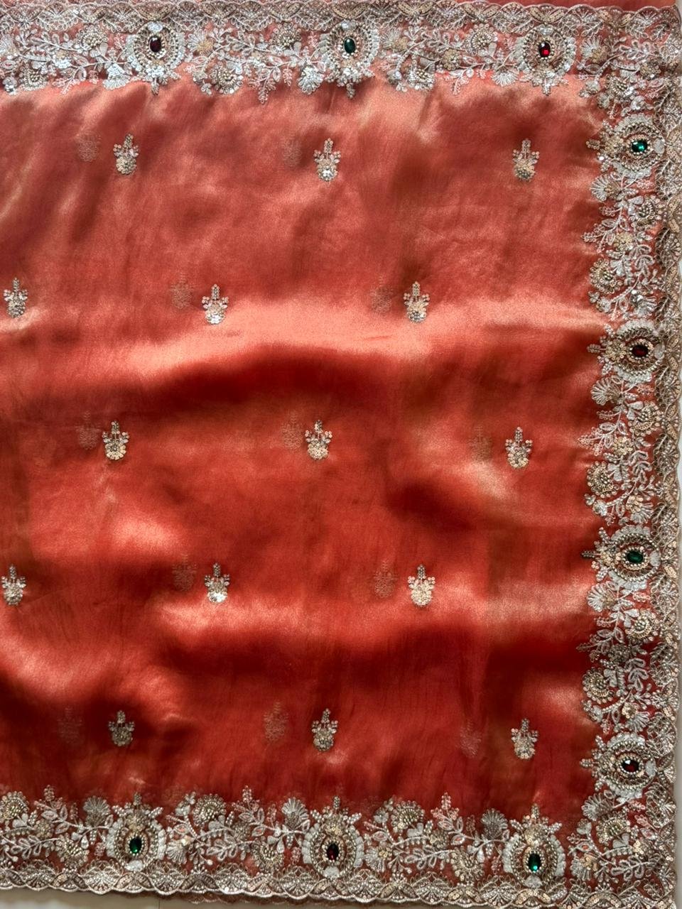 Crimson Red Saree - Image 4