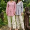 Linen Cotton With Heart Embroidery Work