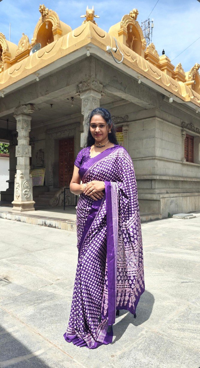 Ajarakh Print Crepe Silk Saree
