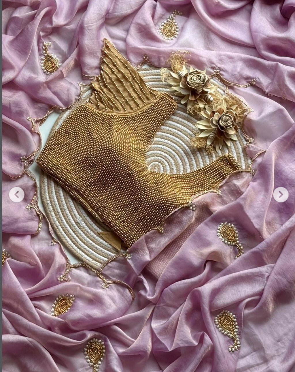 Lavender Gold Mine Pearl Sticthed Blouse
