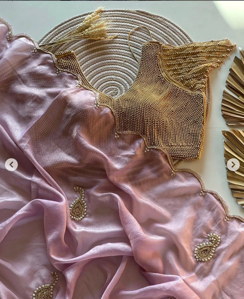 Lavender Gold Mine Pearl Sticthed Blouse - Image 3