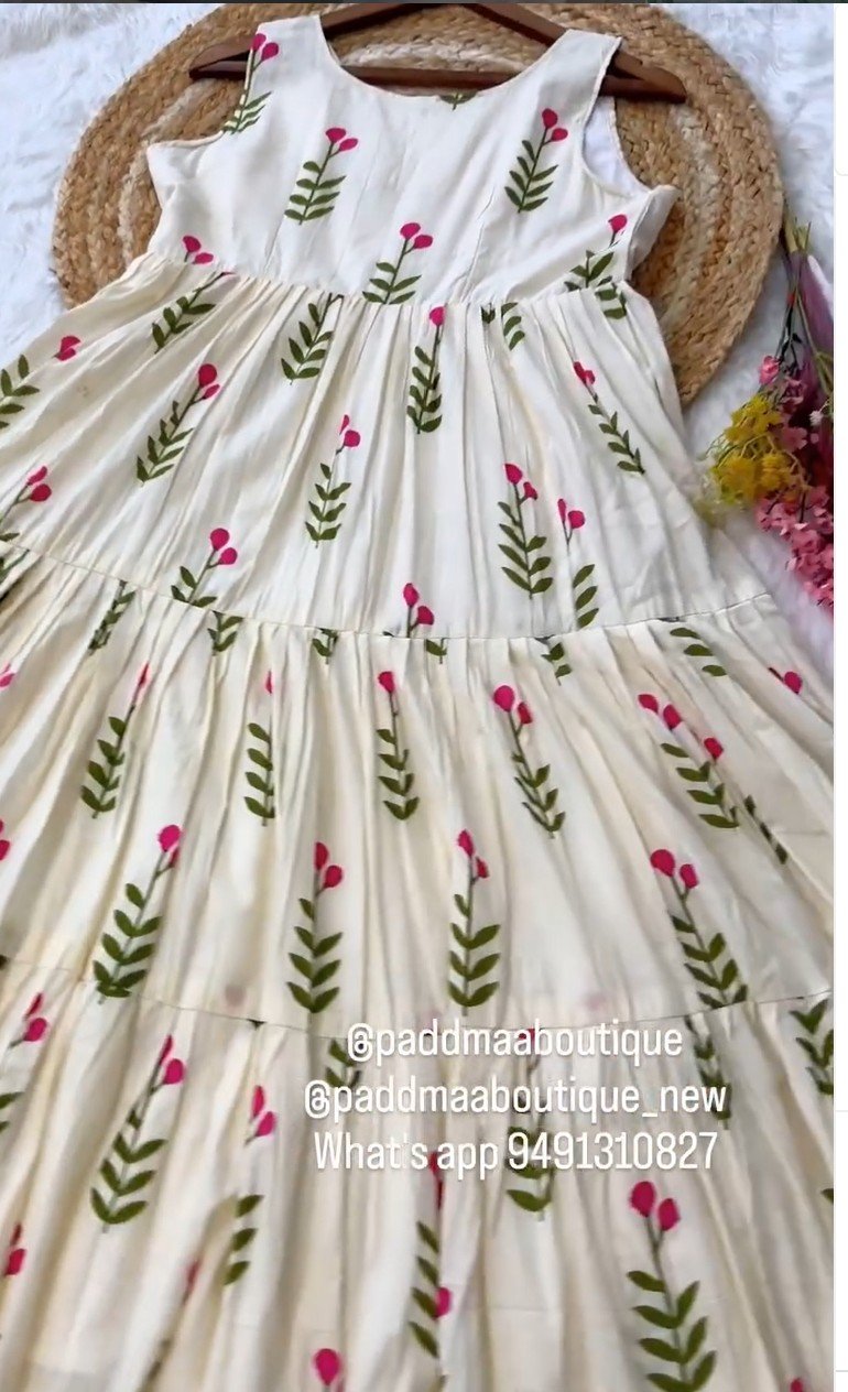Floral Printed Cotton Frock