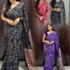 Arjakh Satin Viscous Silk Bandhini Saree
