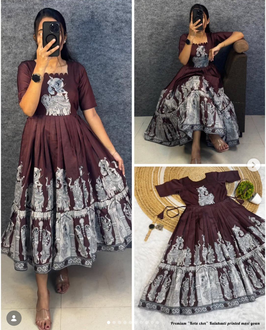 Kalamkari khalahasti kota maxi