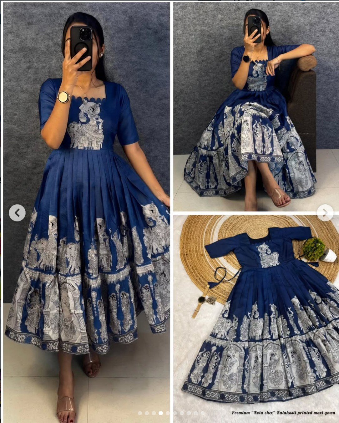Kalamkari khalahasti kota maxi - Image 2