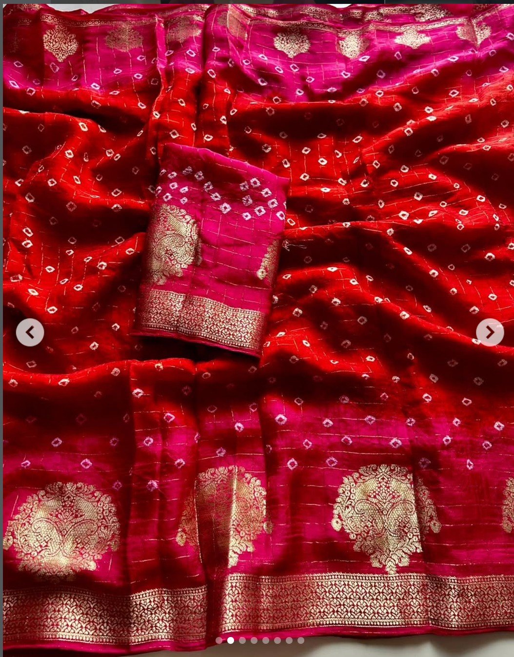 Bandhini Kanchivaram border Saree