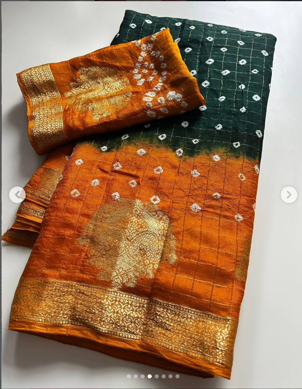 Bandhini Kanchivaram border Saree - Image 4