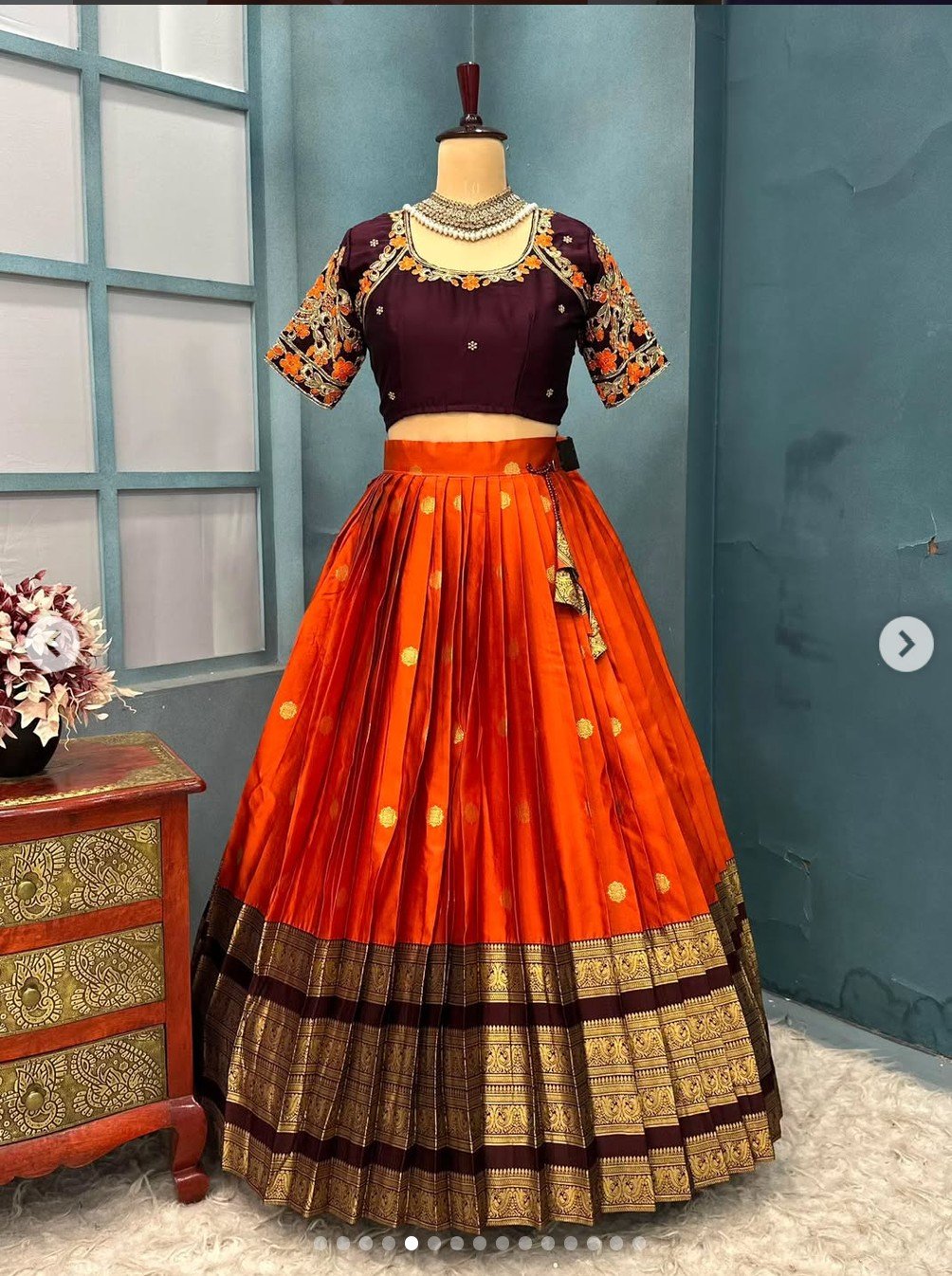 Kanjivaram Silk Fully Stiched Lehenga - Image 3