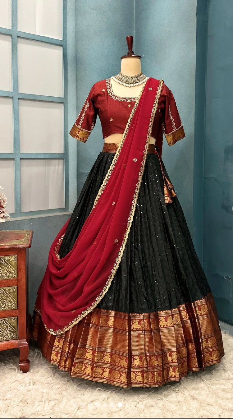 Narayanpet Cotton Silk Fully Stitched Lehanaga