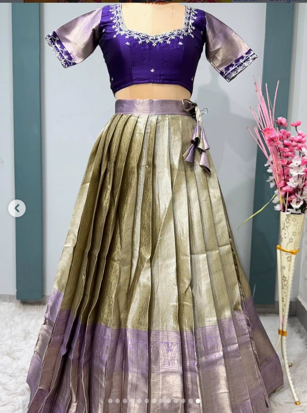 Fully Stitched Kanjivaram Silk Lehanga - Image 2