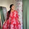 Orange Cotton Floral Frock