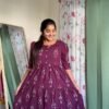 Wine Ikkath Cotton Frock