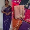 Soft Crush With Embroidery Hand Work Silk Saree