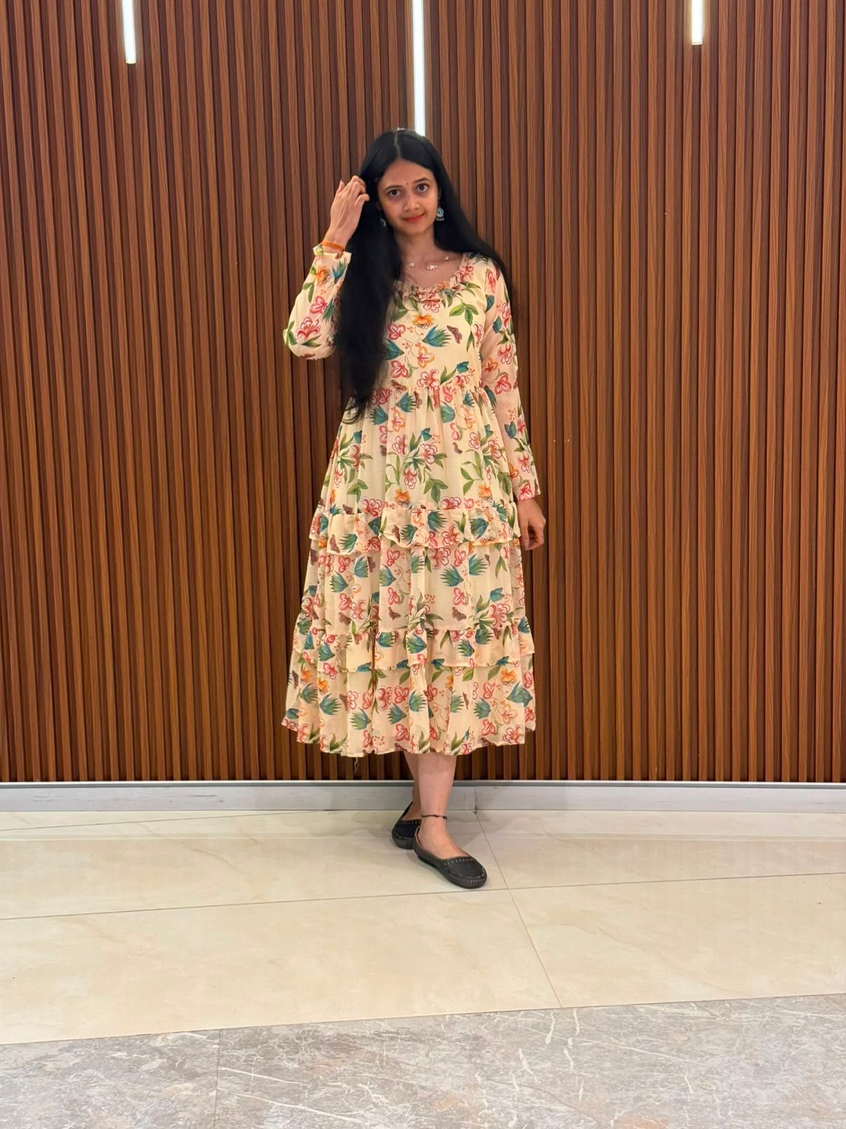 Cream Floral Muskan Maxi - Image 4