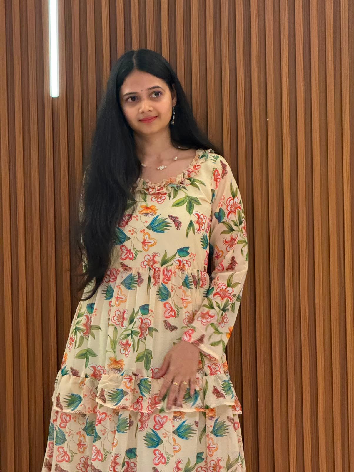 Cream Floral Muskan Maxi - Image 3