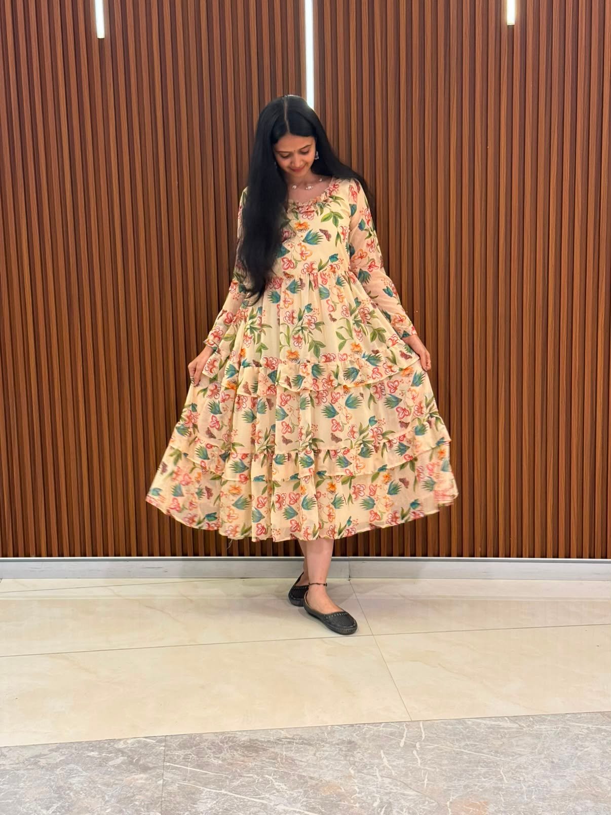 Cream Floral Muskan Maxi - Image 5