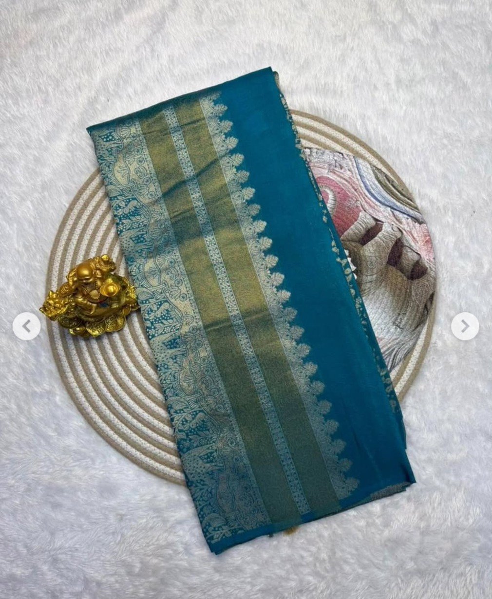 Rich Crepe Khadi Tissue Paithani Silk Saree - Image 9