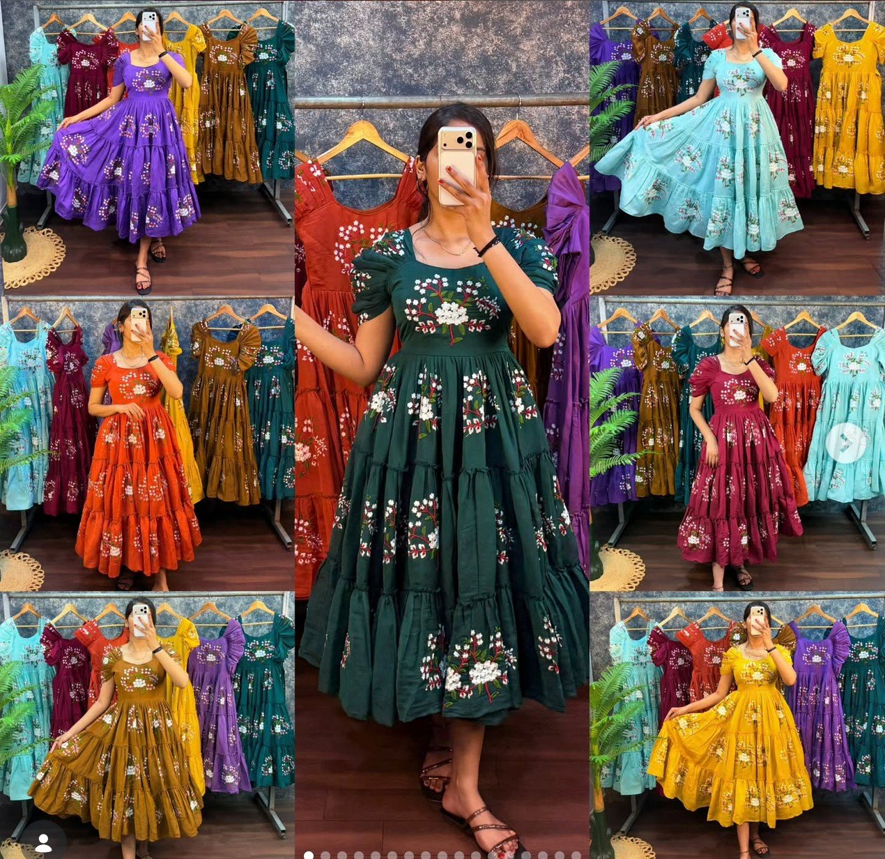 Premium Embroidery Midi Frock