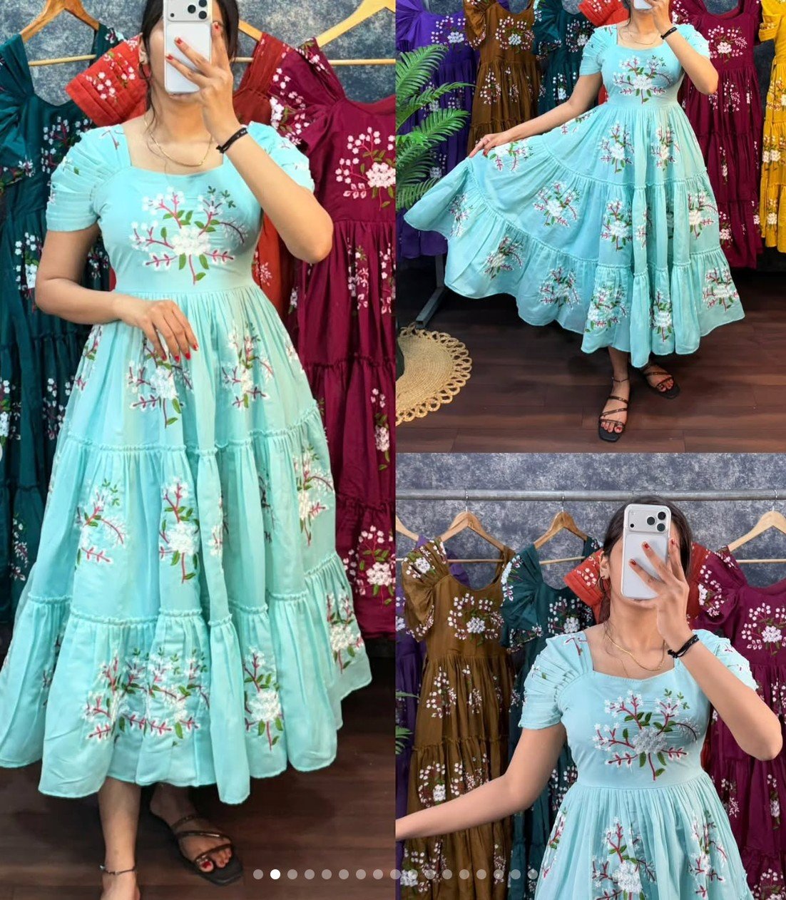 Premium Embroidery Midi Frock - Image 9