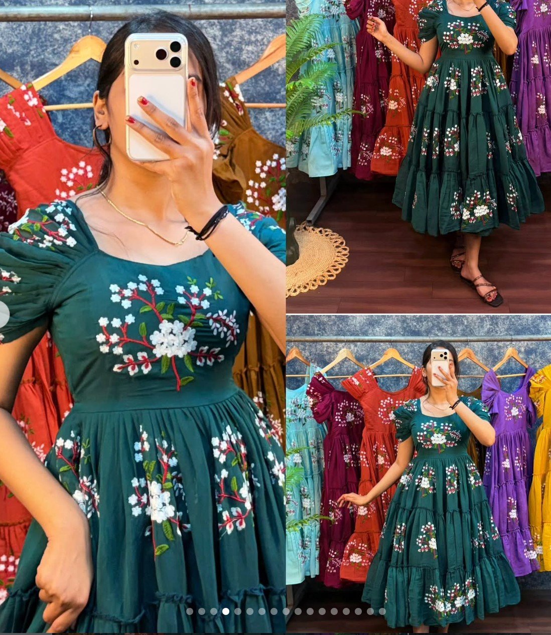 Premium Embroidery Midi Frock - Image 7