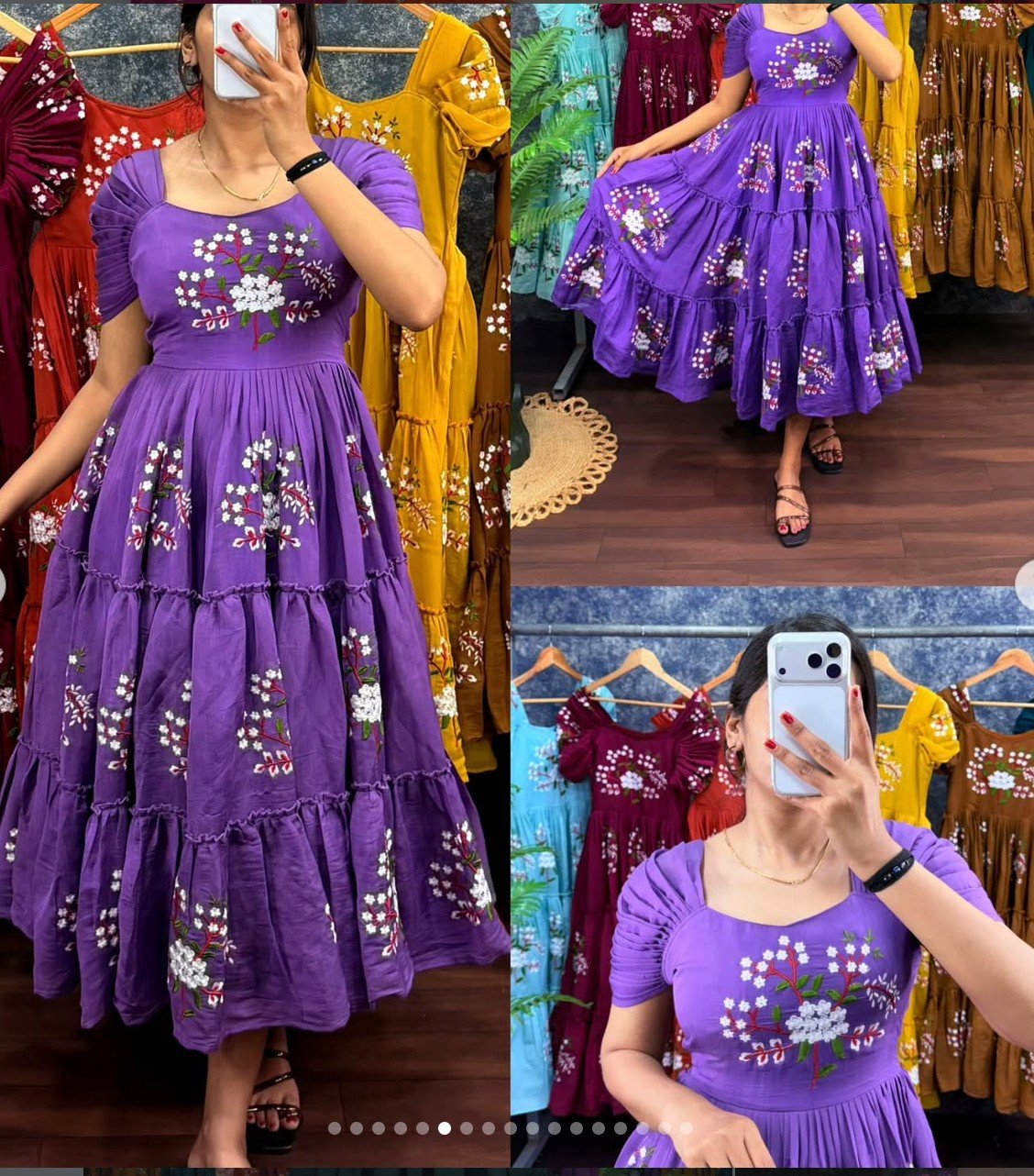 Premium Embroidery Midi Frock - Image 5