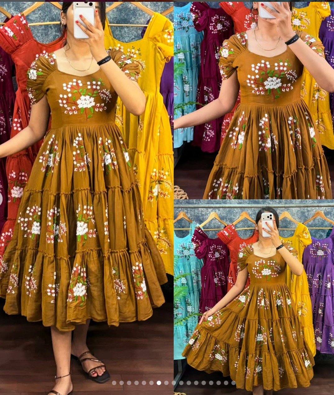 Premium Embroidery Midi Frock - Image 4