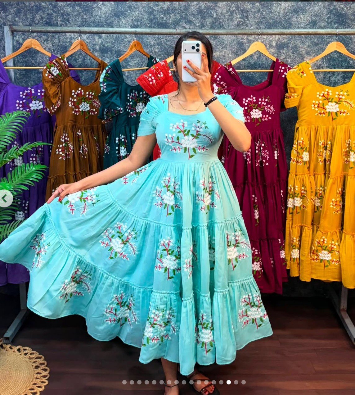 Premium Embroidery Midi Frock - Image 2