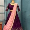 Beautiful floral embroidered work Vichitra Silk Lehanga