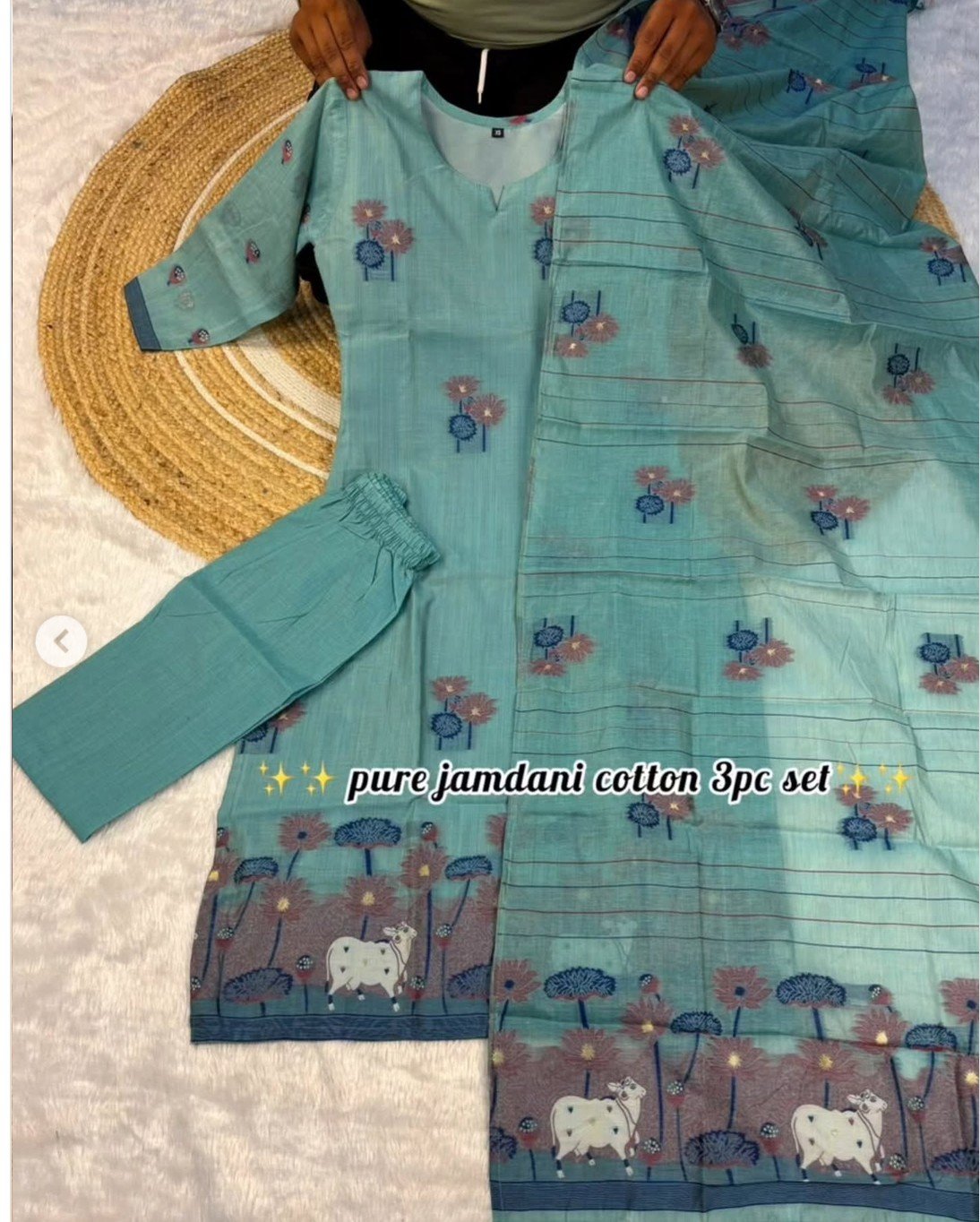 Pure Jamdani Cotton Kurti Set - Image 10