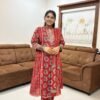 Alekhya Red Anarkali 3PC Set