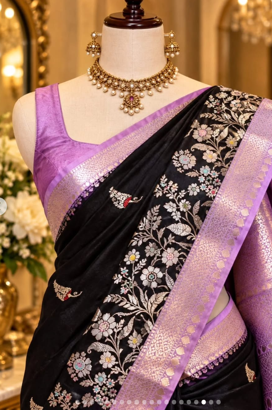 Beautiful Banaras Katan Silk Sarees - Image 13