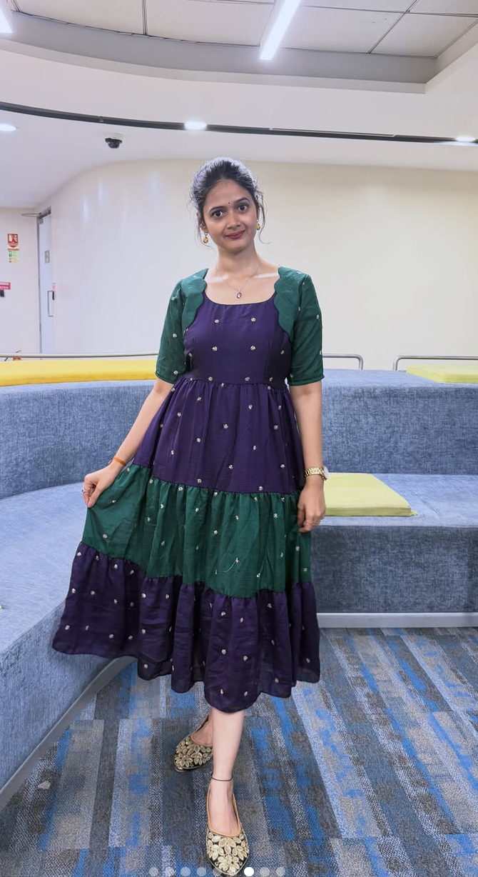 Unique Multi Color Designer Embroidery Frock