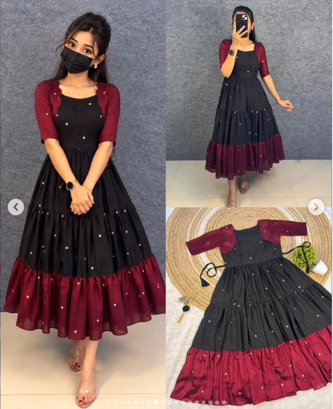 Unique Multi Color Designer Embroidery Frock - Image 4