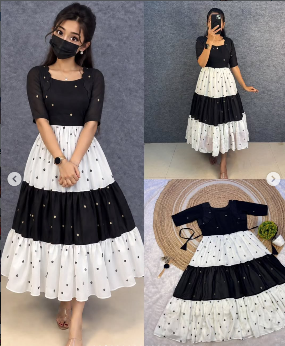 Unique Multi Color Designer Embroidery Frock - Image 5