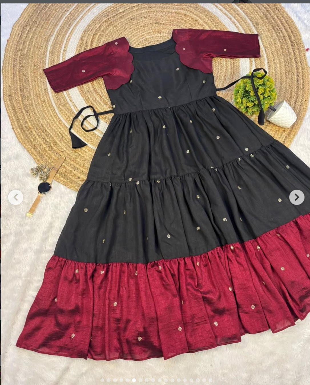 Unique Multi Color Designer Embroidery Frock - Image 6