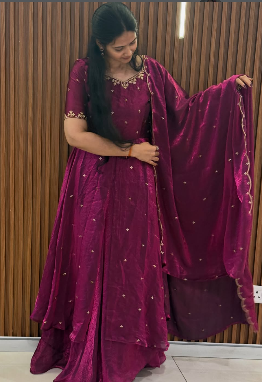 Special Beautiful Heavy Space Silk Lehenga choli Set Double Frill - Image 3
