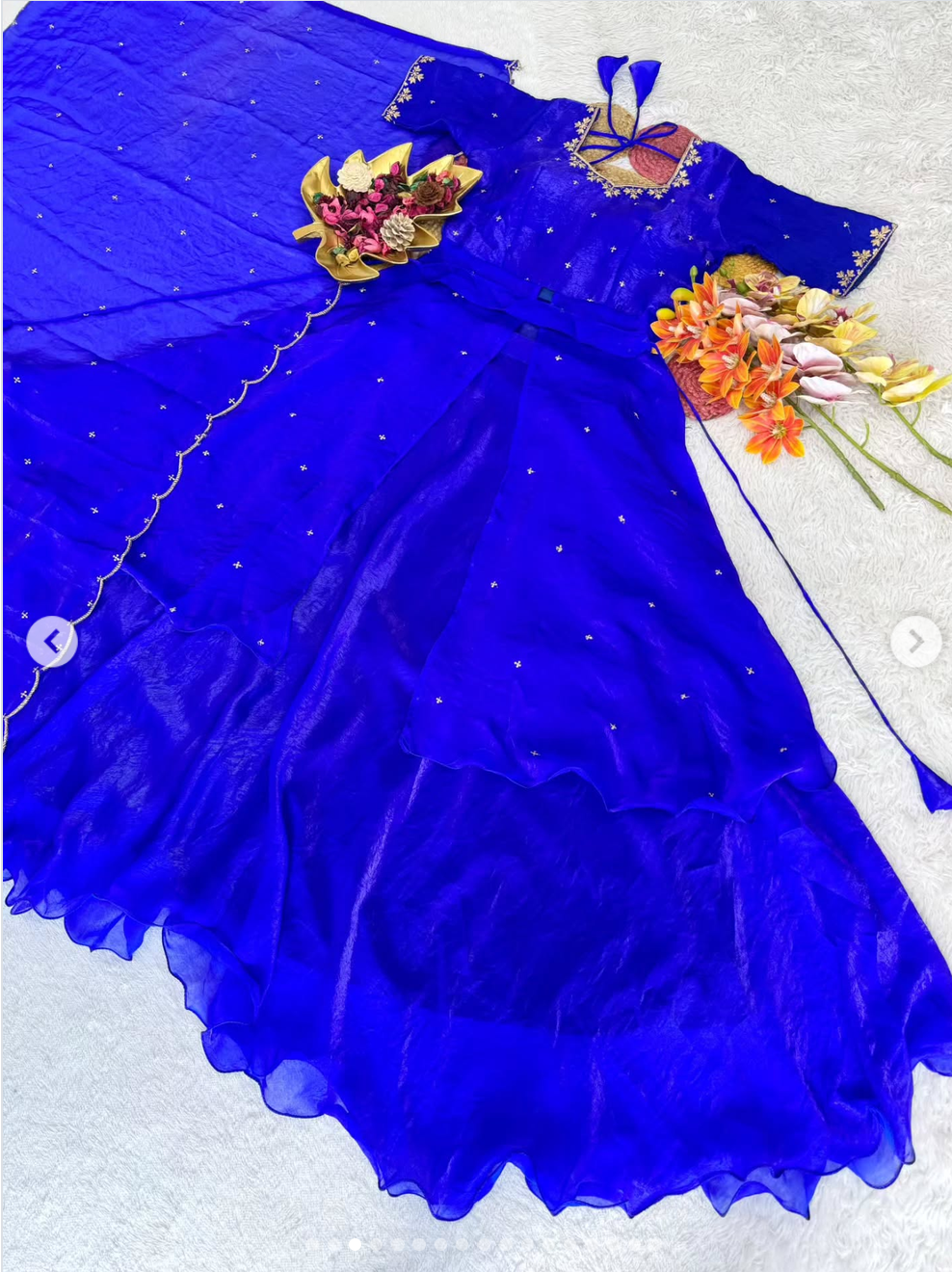 Special Beautiful Heavy Space Silk Lehenga choli Set Double Frill - Image 6