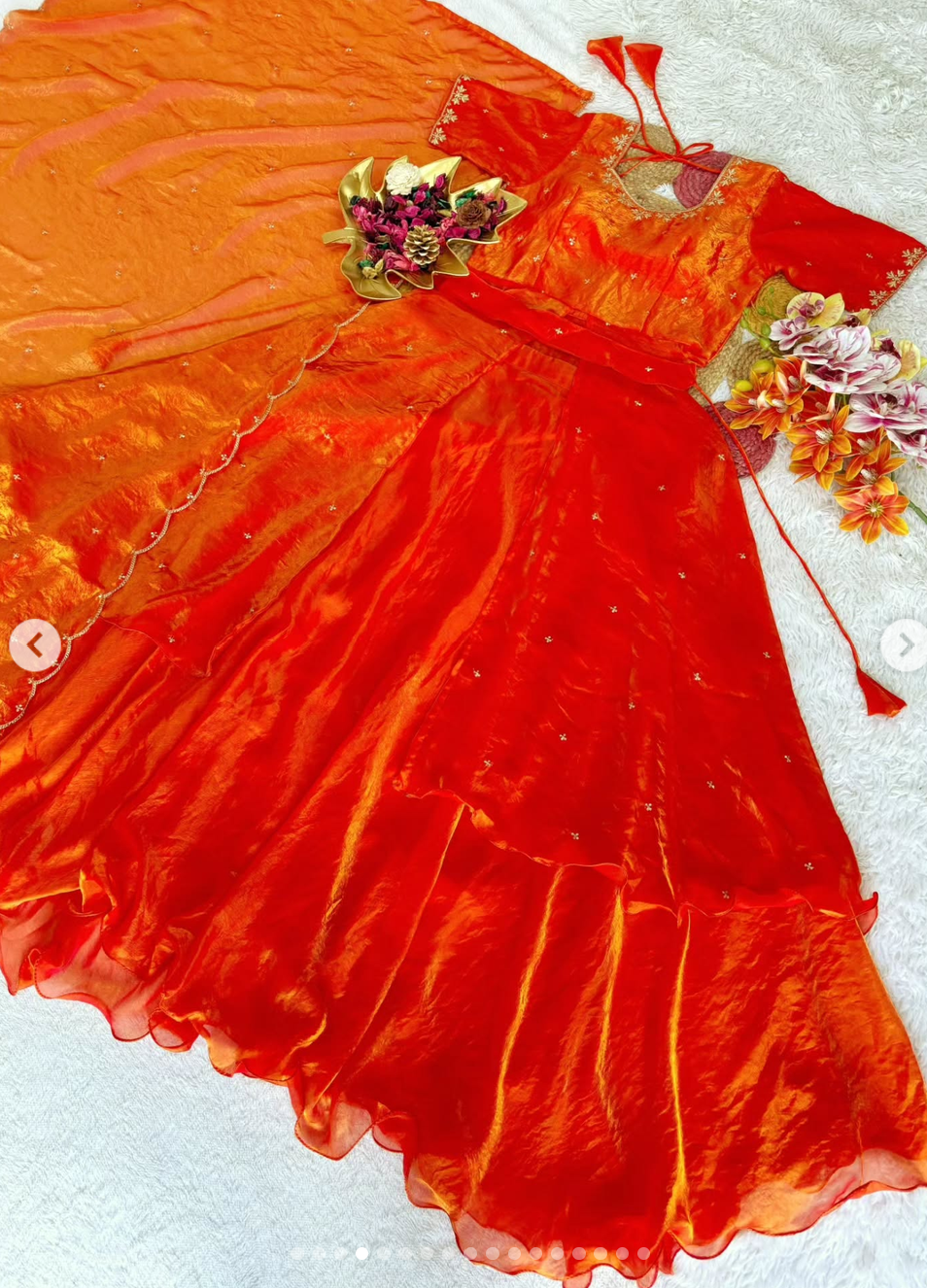 Special Beautiful Heavy Space Silk Lehenga choli Set Double Frill - Image 7