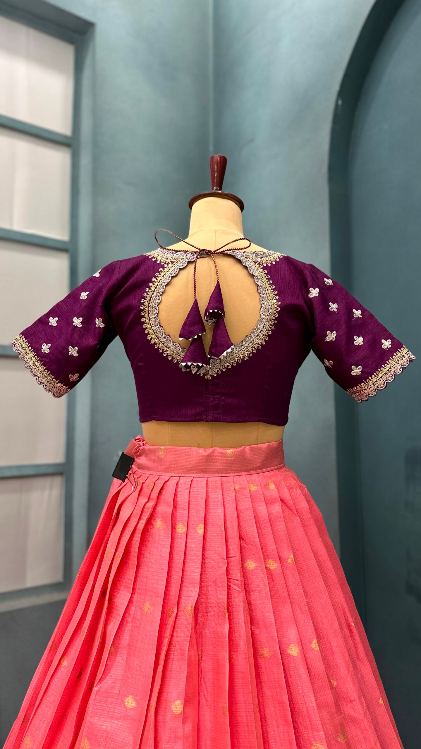 Wine Beautiful Designer Paithani Lehanga - Image 2