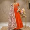 Beautiful Maggam Work Gown With Kalamkari Dupatta