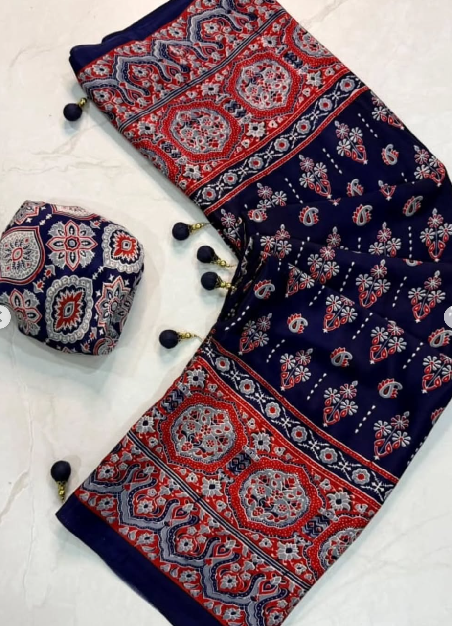 Budjet Ajrakh Sarees